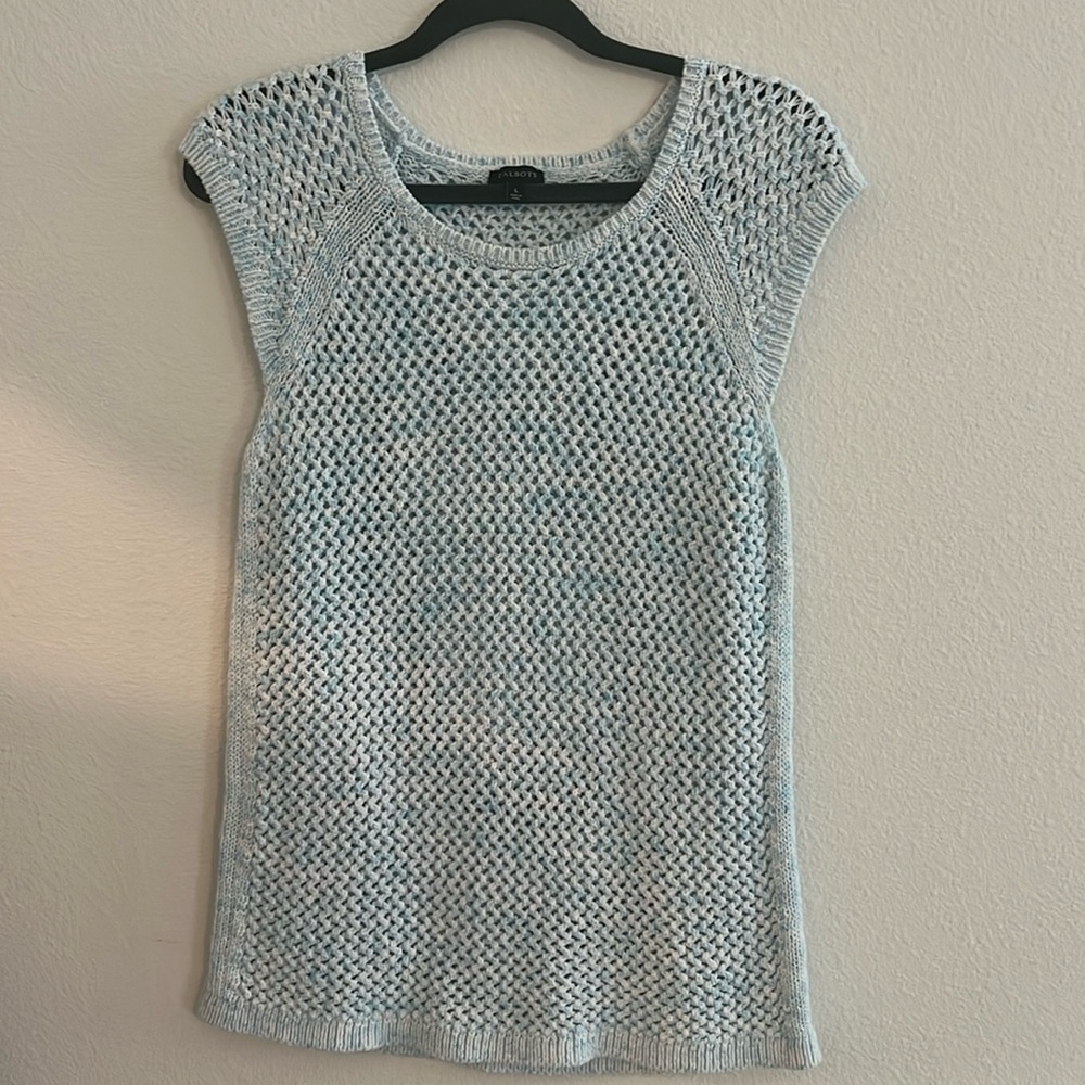 Talbots Crochet Knit Sweater Top Size Large